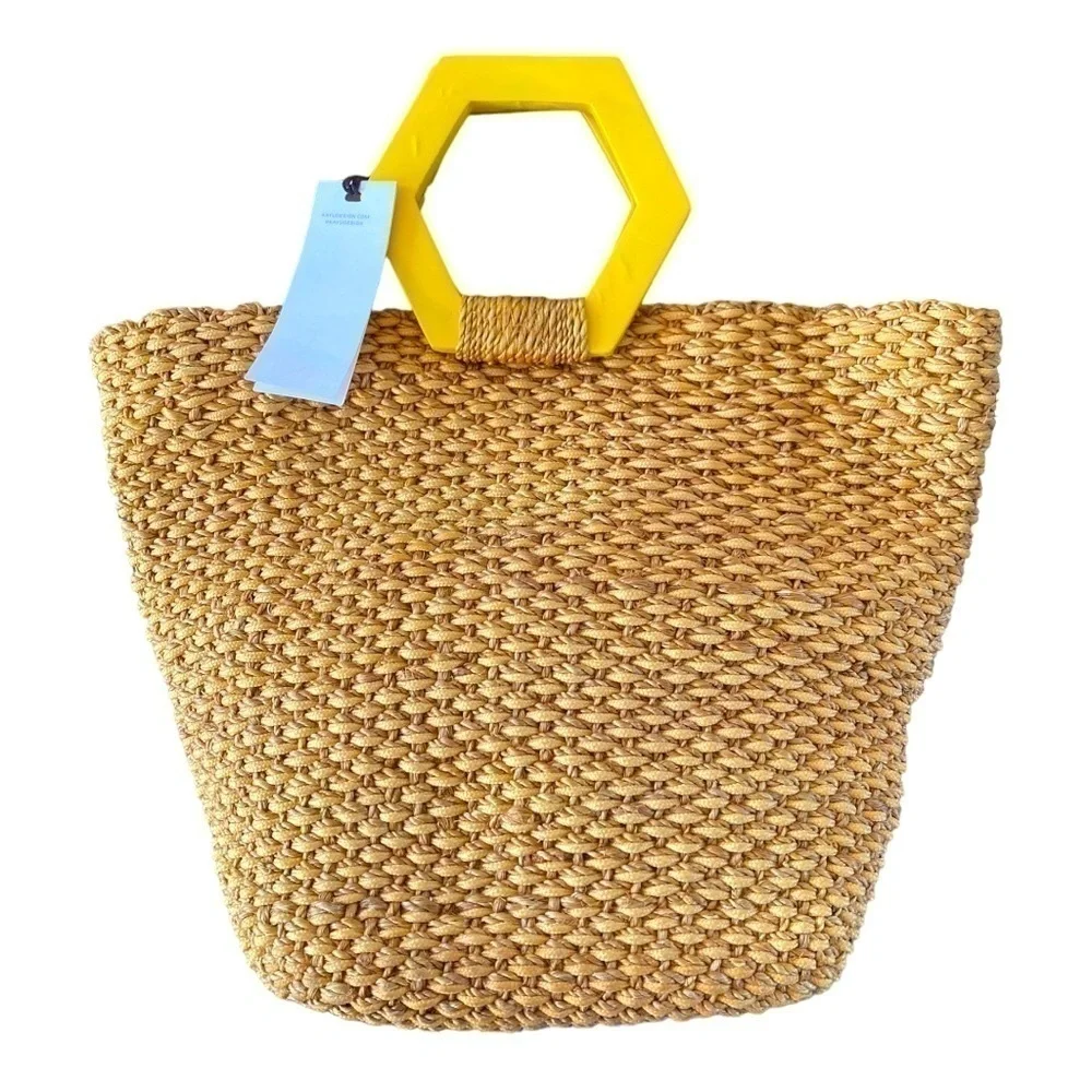 Kayu Raffia Geometric Handle Bag NWT - Picture 4 of 6